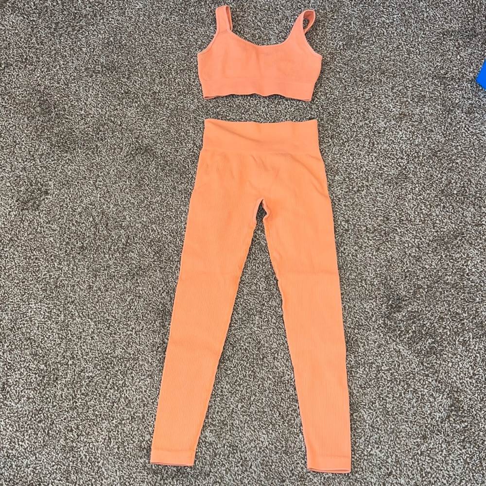 Seamless ribbed workout set